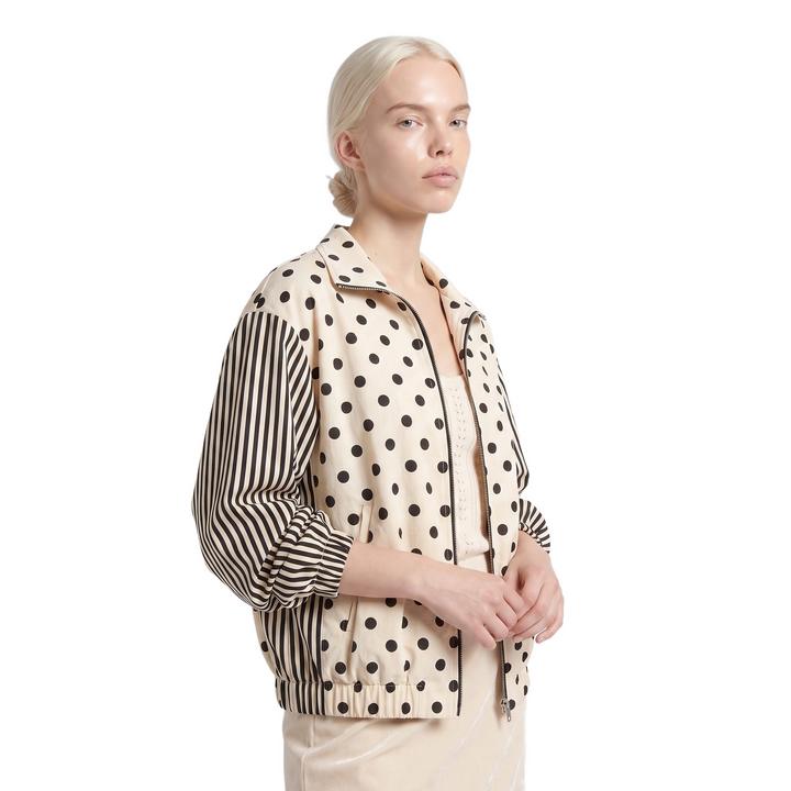 Ottoline Refined Polka Dot Zip-Up Jacket