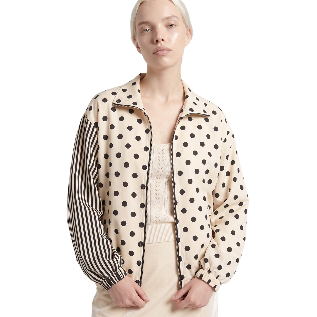 Ottoline Refined Polka Dot Zip-Up Jacket