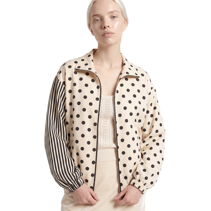 Ottoline Refined Polka Dot Zip-Up Jacket