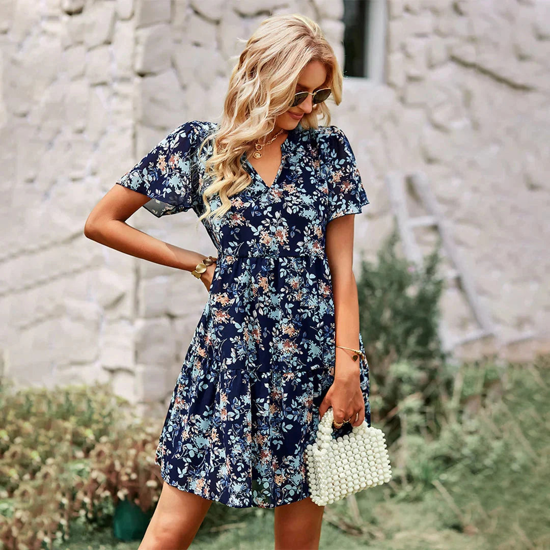 Aurelia Floral Tiered Mini Dress