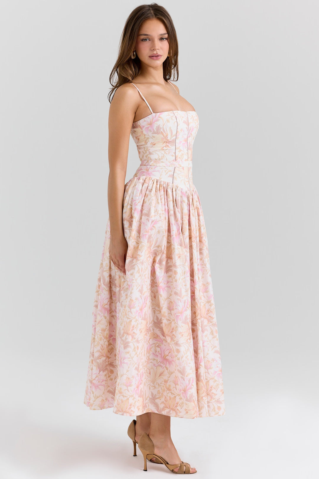 Elarisse Floral Corset Maxi Dress
