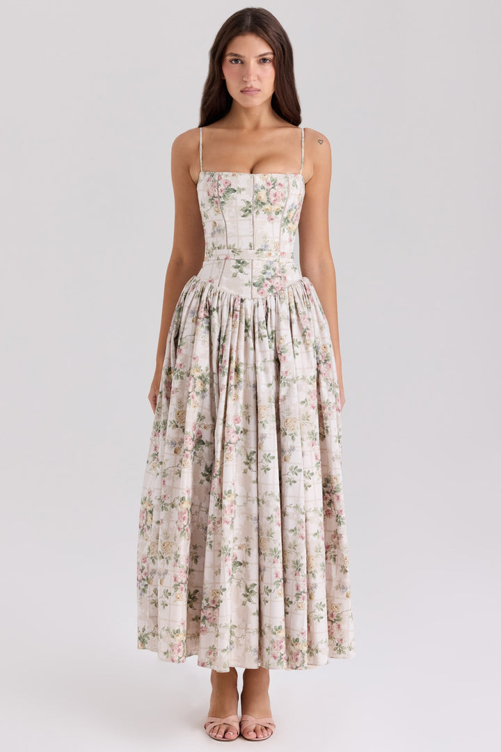 Elarisse Floral Corset Maxi Dress
