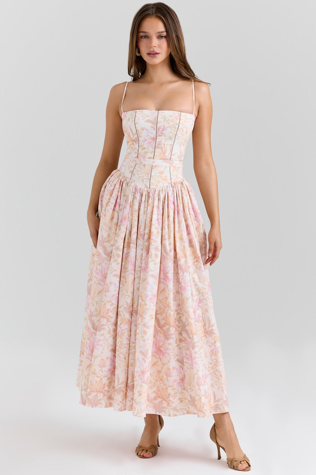 Elarisse Floral Corset Maxi Dress