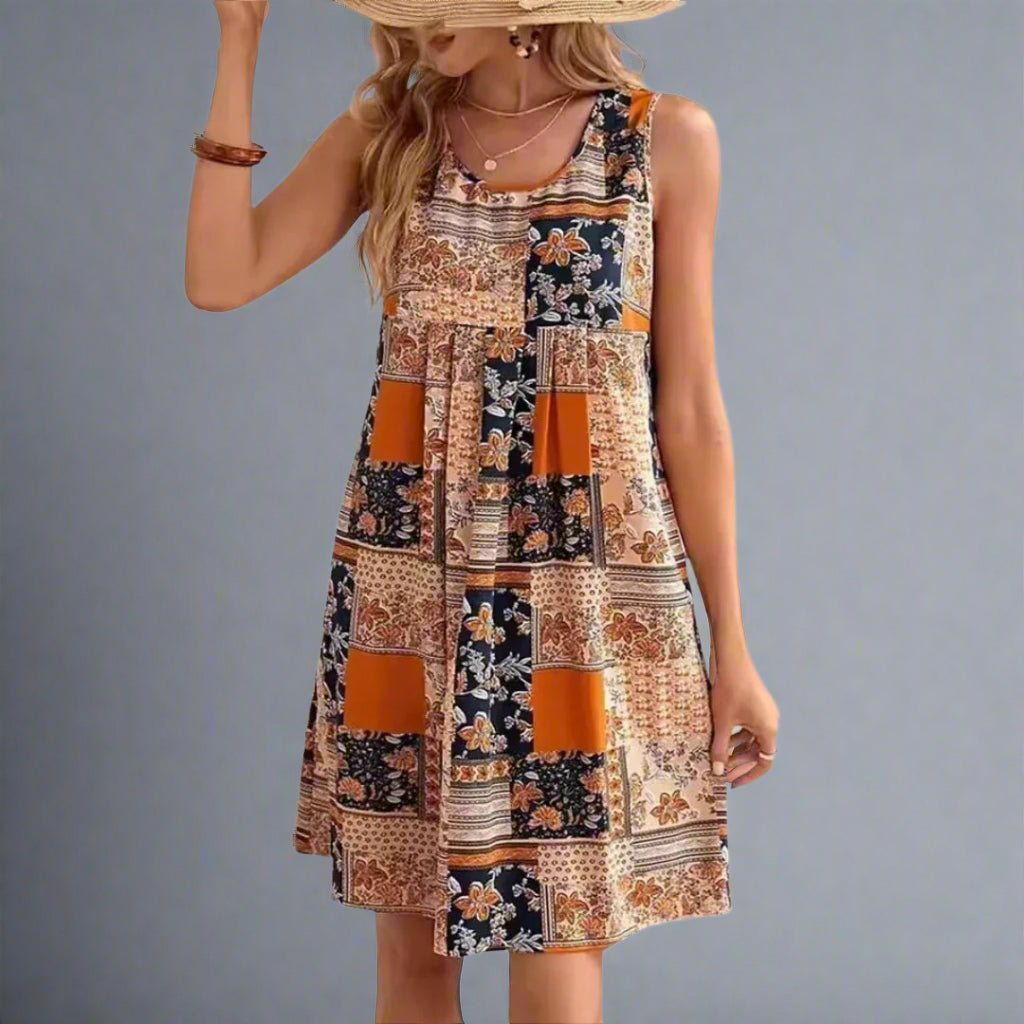 Solmara Patchwork Mini Dress