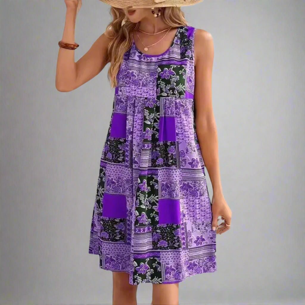 Solmara Patchwork Mini Dress