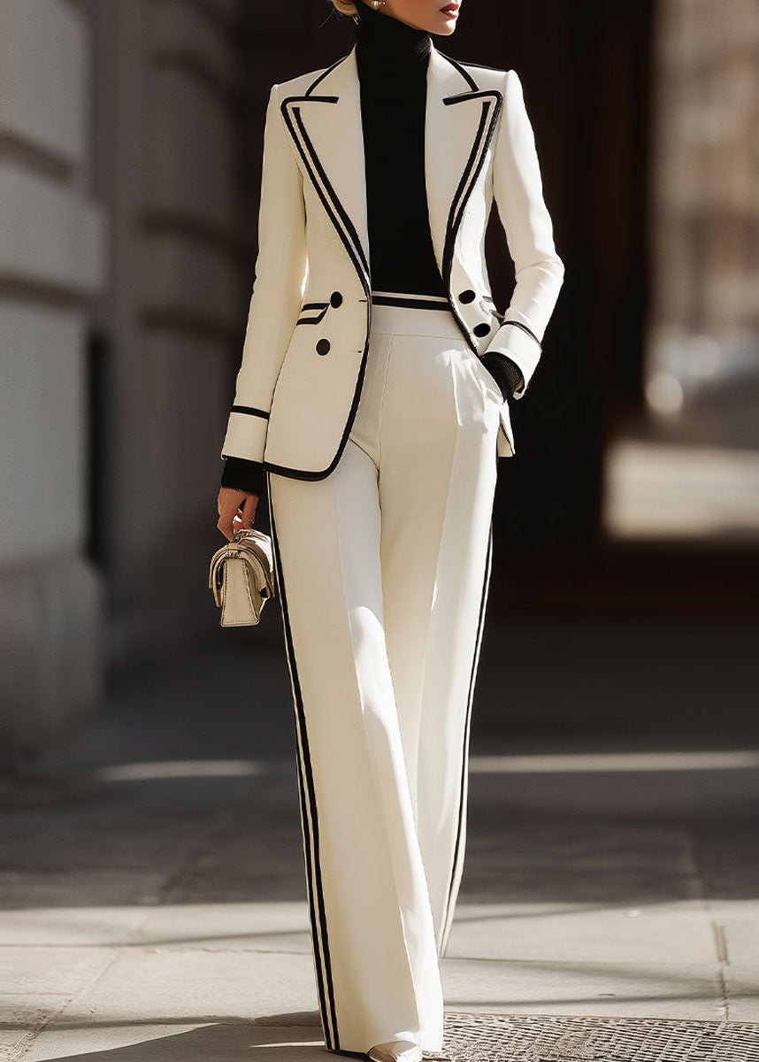Petra Contrast Trim Tailored Trouser Set