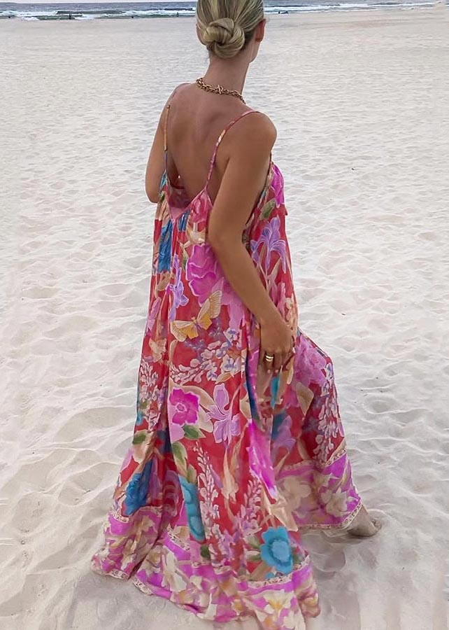 Rosavelle Floral Tie Waist Maxi Dress