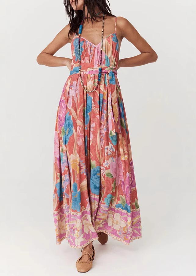 Rosavelle Floral Tie Waist Maxi Dress