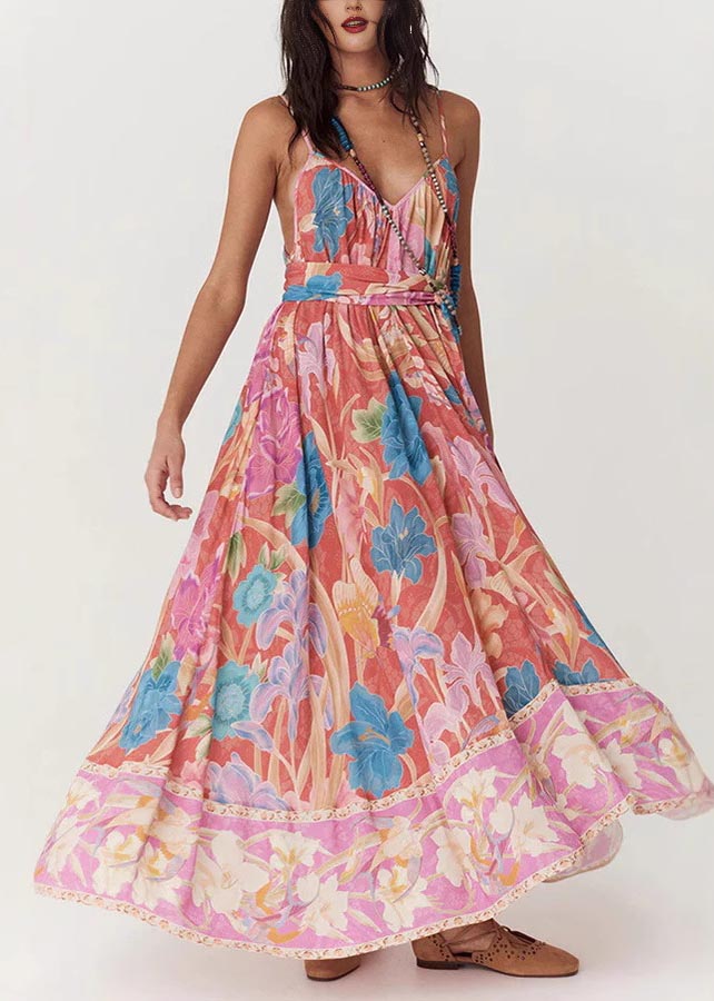 Rosavelle Floral Tie Waist Maxi Dress