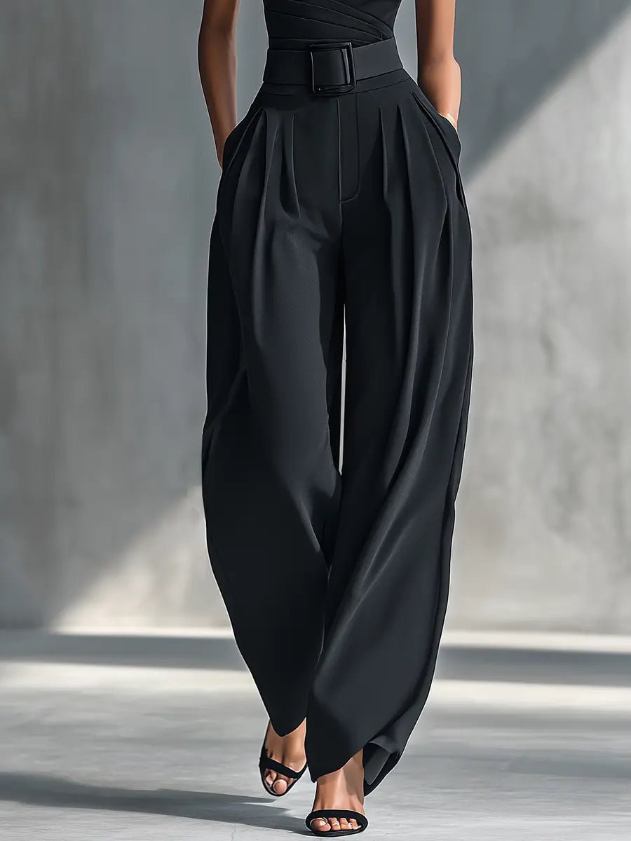 Indira One Shoulder Belted Jumpsuit