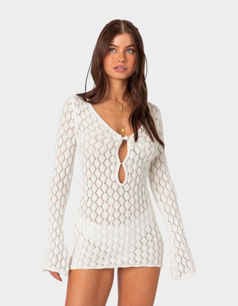Presley Crochet Knit Mini Dress