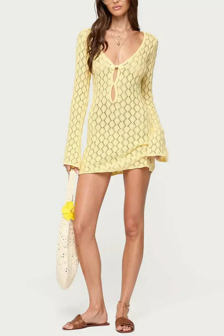 Presley Crochet Knit Mini Dress
