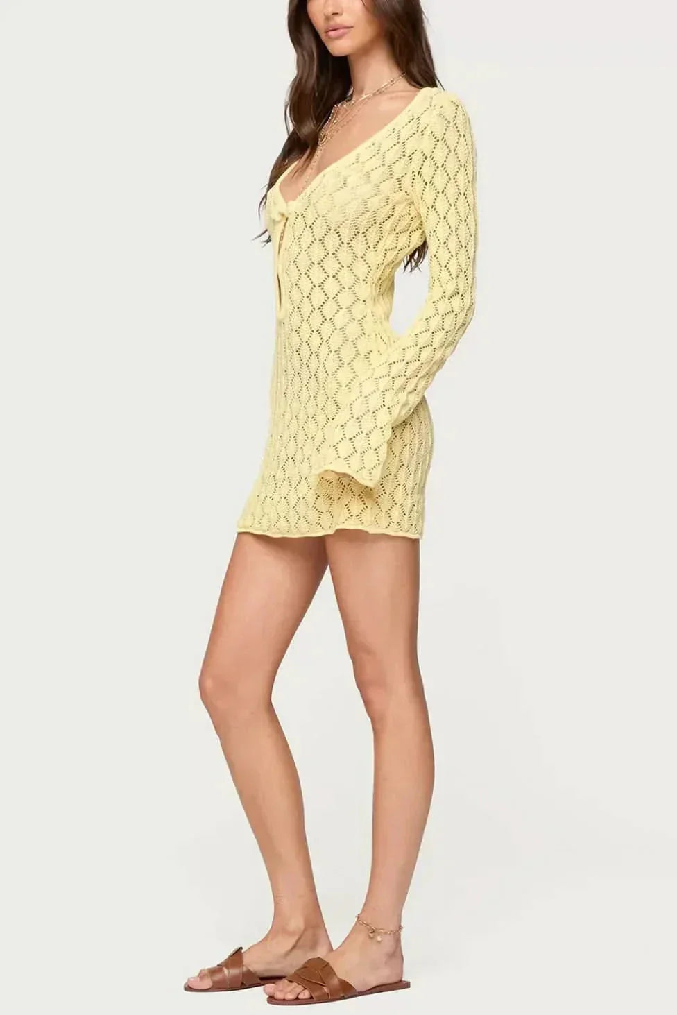 Presley Crochet Knit Mini Dress