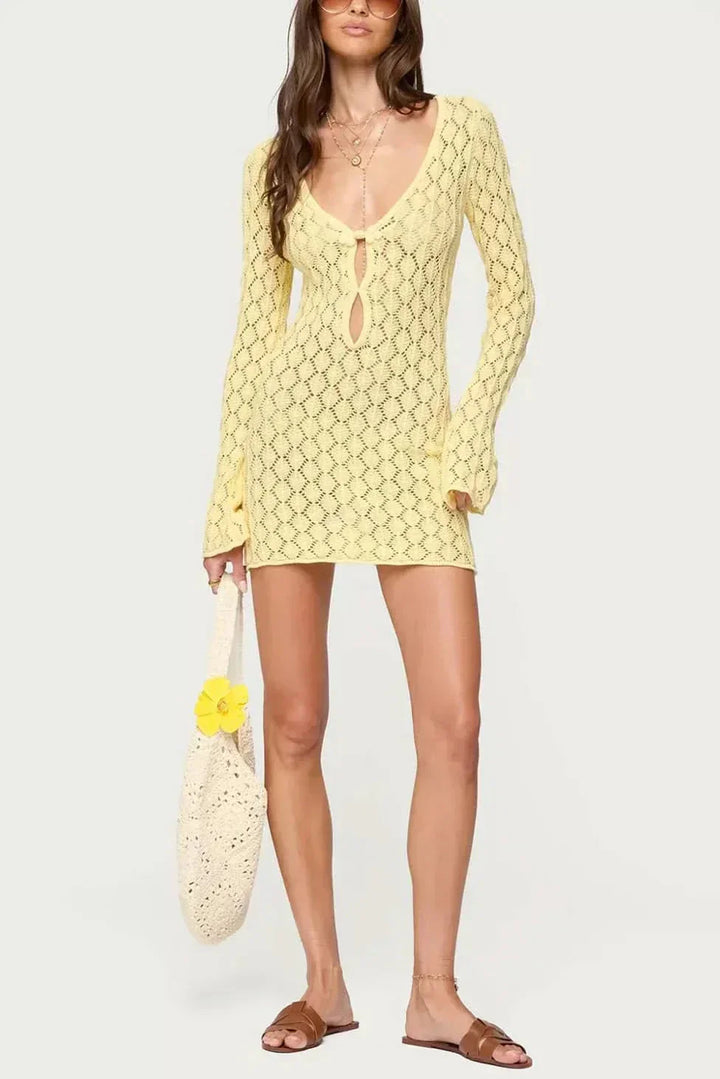 Presley Crochet Knit Mini Dress