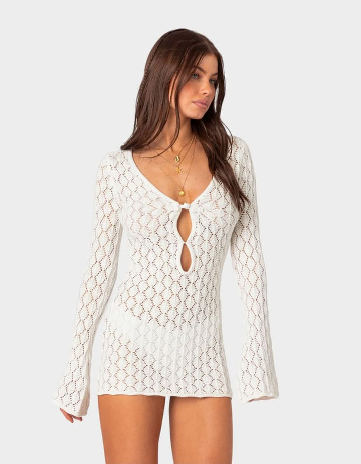 Presley Crochet Knit Mini Dress