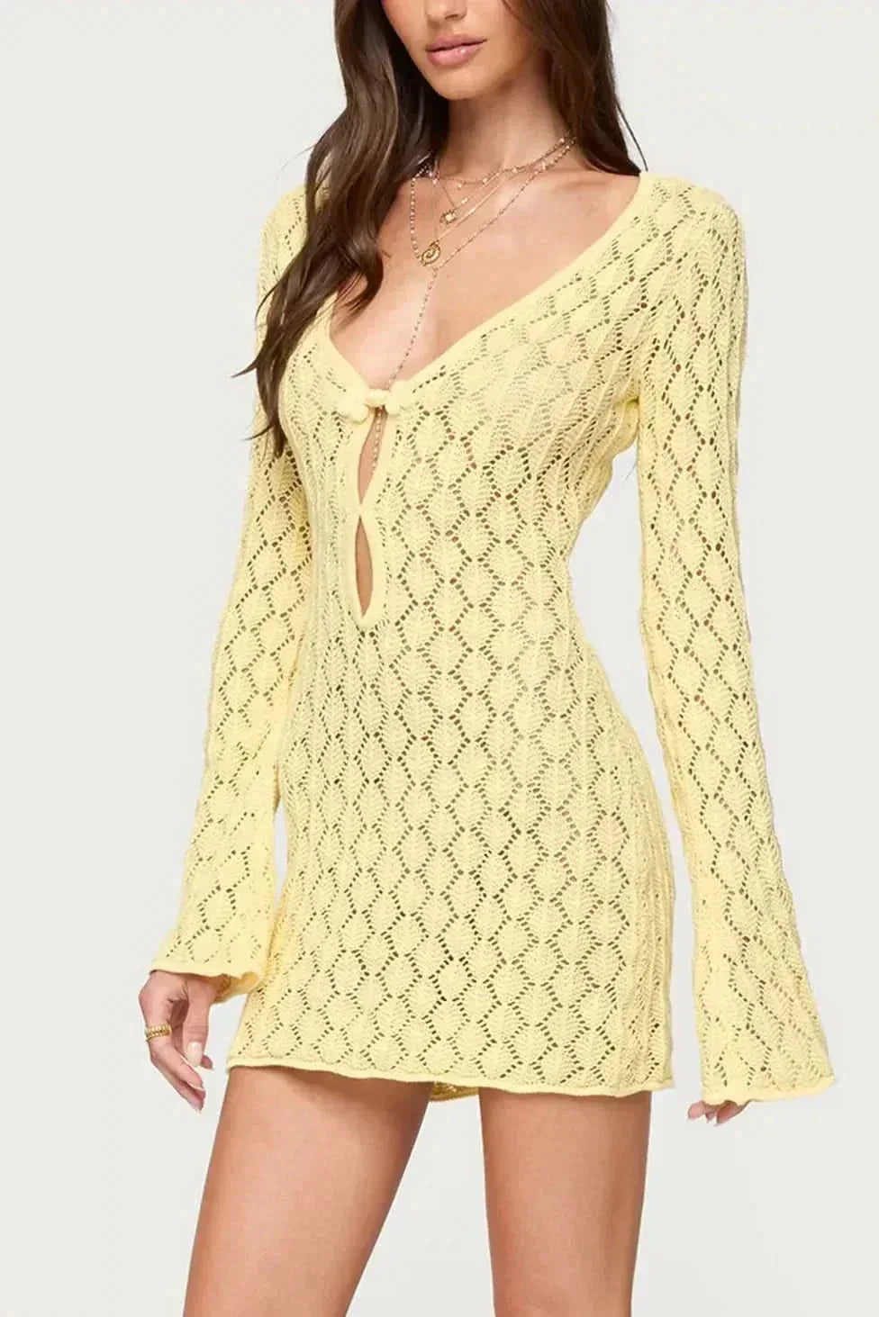 Presley Crochet Knit Mini Dress