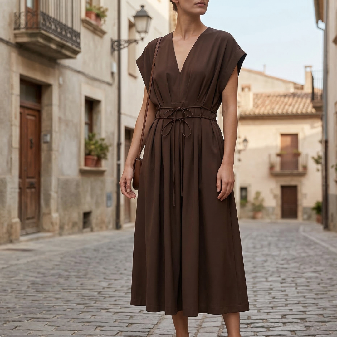 Elaria Tie Waist Midi Dress