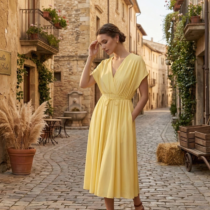 Elaria Tie Waist Midi Dress