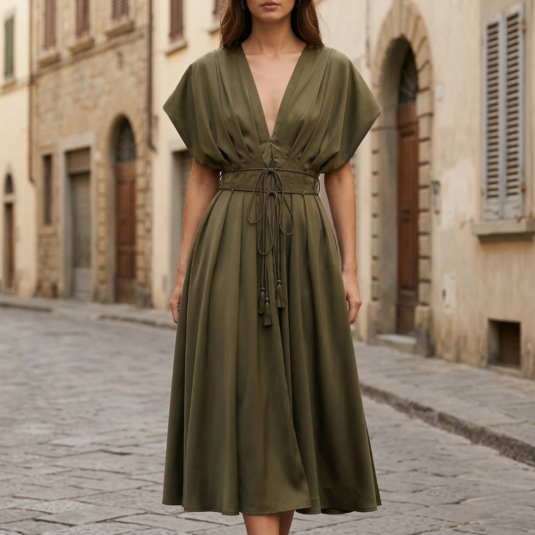 Elaria Tie Waist Midi Dress