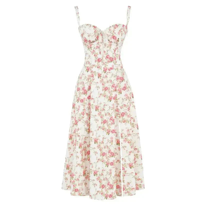 Floral Corset Midi Dress