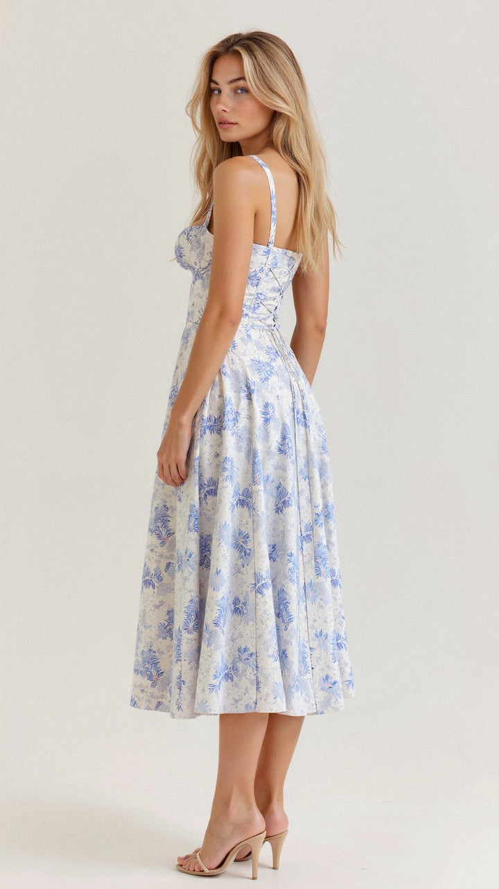 Floral Corset Midi Dress
