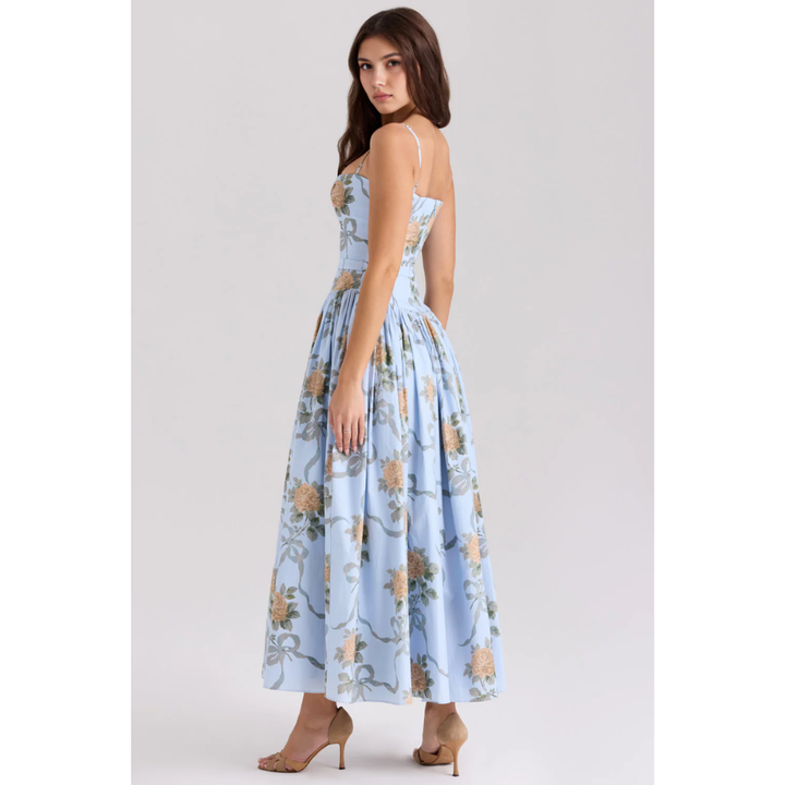 Zelda Printed Corset Midi Dress