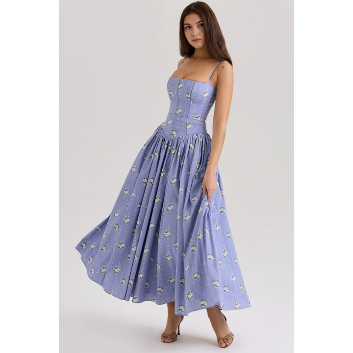 Zelda Printed Corset Midi Dress