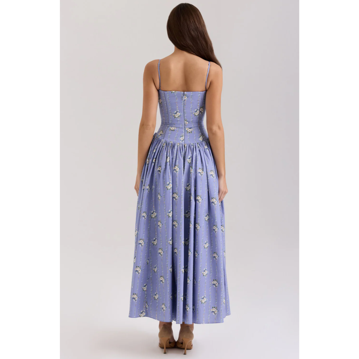 Zelda Printed Corset Midi Dress