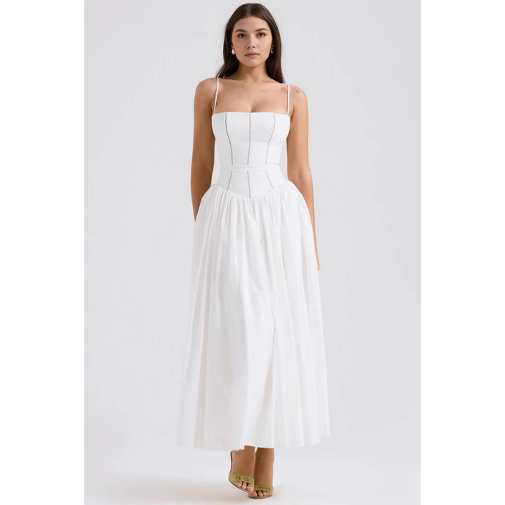 Zelda Printed Corset Midi Dress