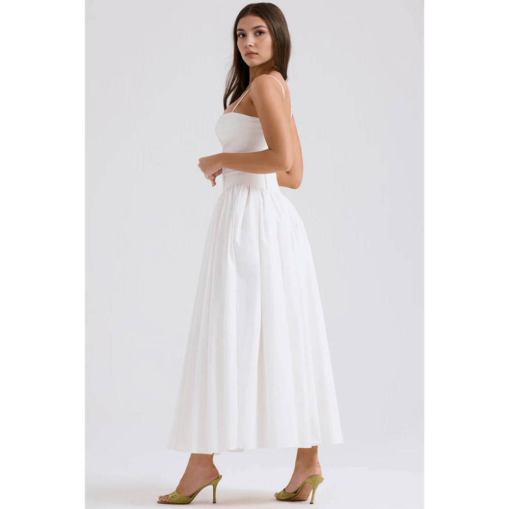 Zelda Printed Corset Midi Dress