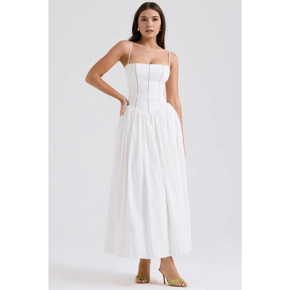 Zelda Printed Corset Midi Dress