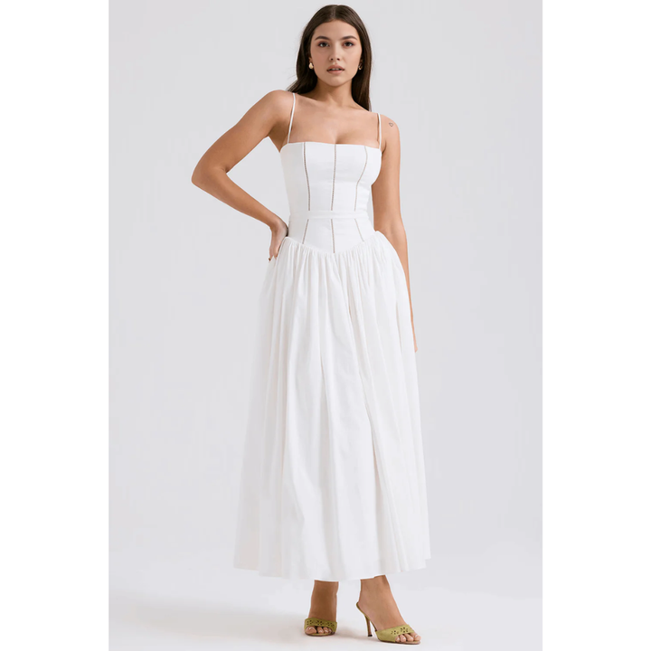 Zelda Printed Corset Midi Dress