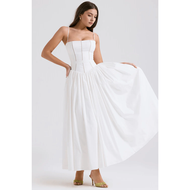 Zelda Printed Corset Midi Dress