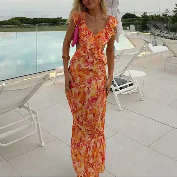 Raina Ruffle Maxi Dress