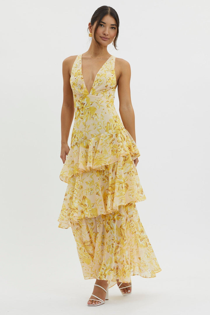 Oriana Tiered Floral Maxi Dress