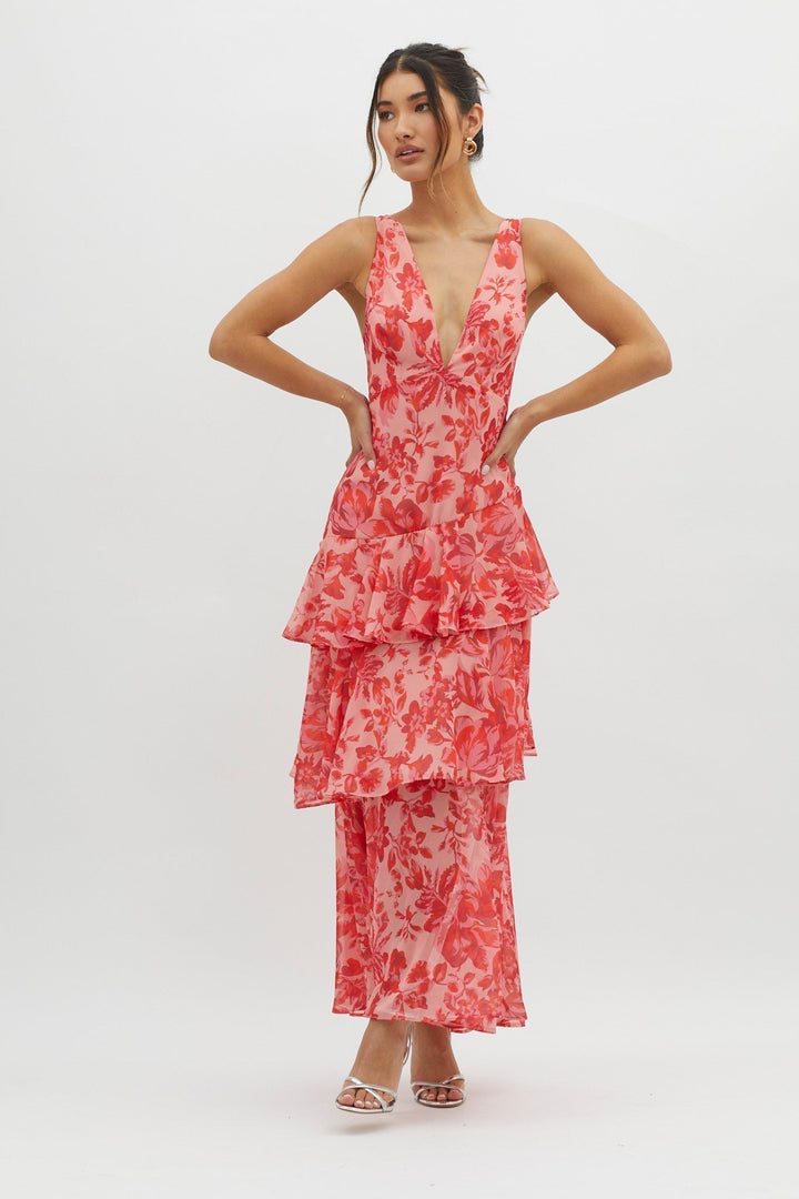 Oriana Tiered Floral Maxi Dress