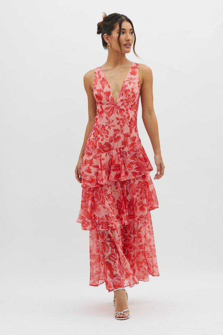 Oriana Tiered Floral Maxi Dress
