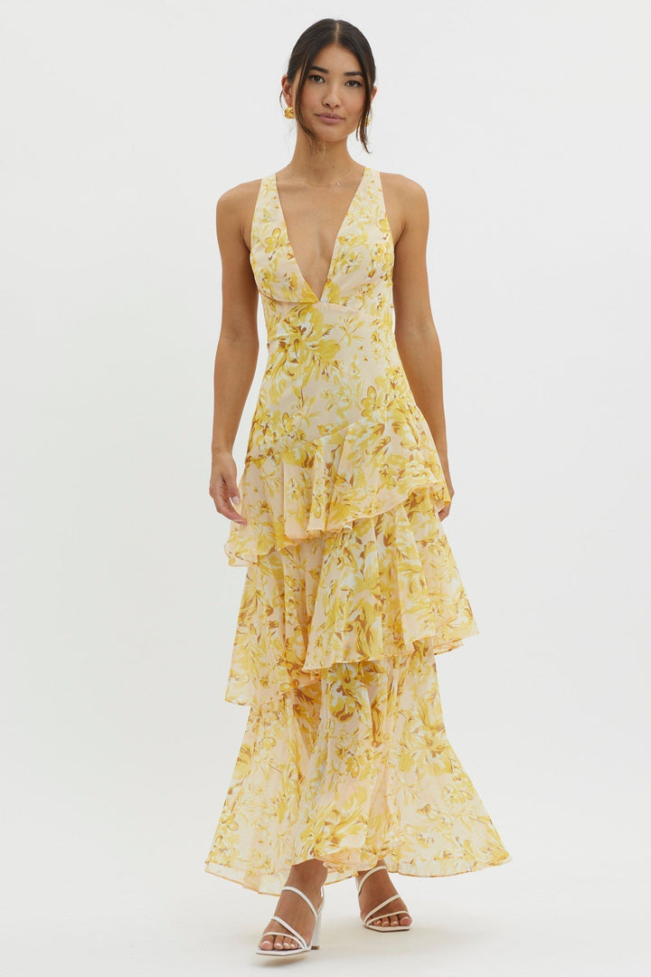 Oriana Tiered Floral Maxi Dress
