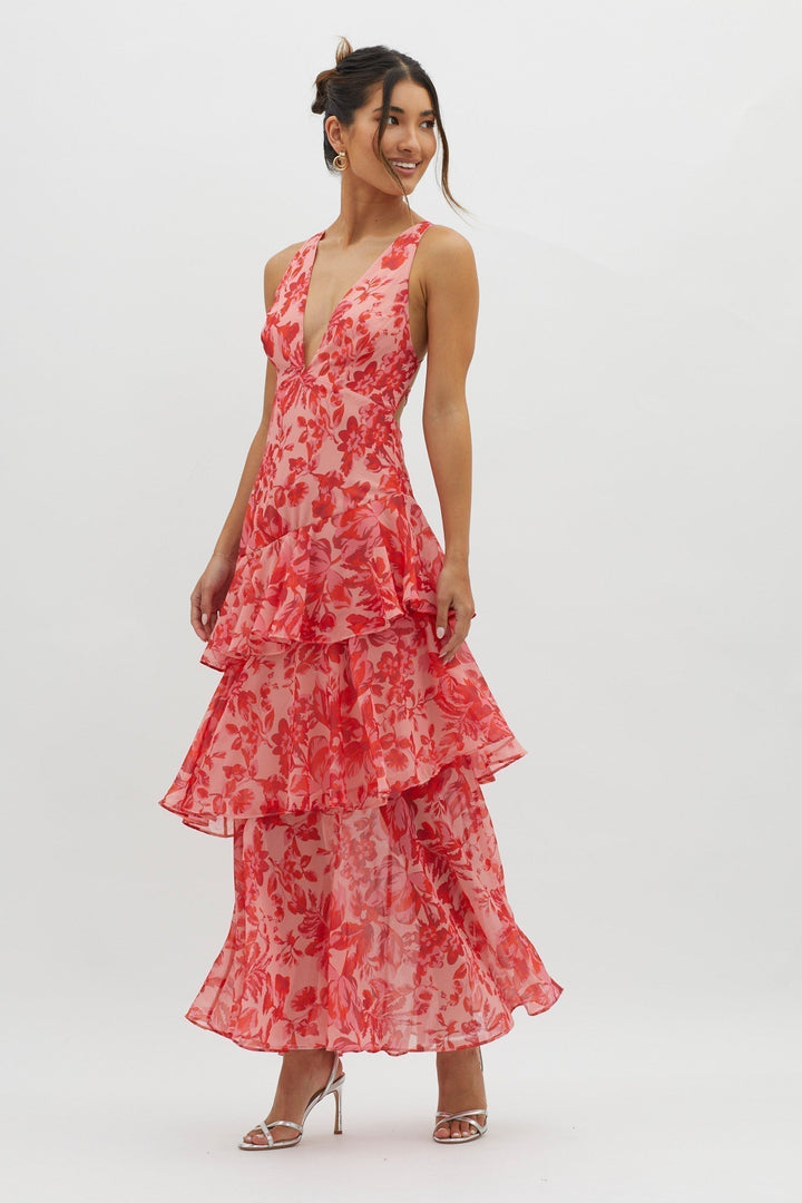 Oriana Tiered Floral Maxi Dress