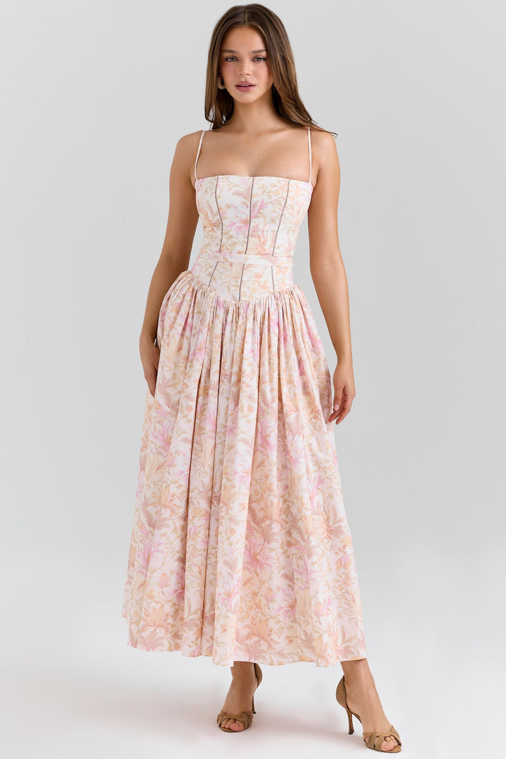 Celestielle Floral Corset Maxi Dress