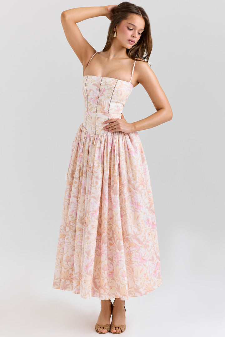 Celestielle Floral Corset Maxi Dress