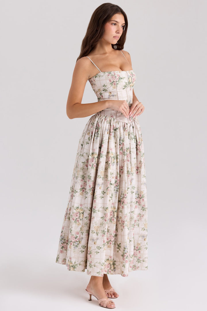 Celestielle Floral Corset Maxi Dress