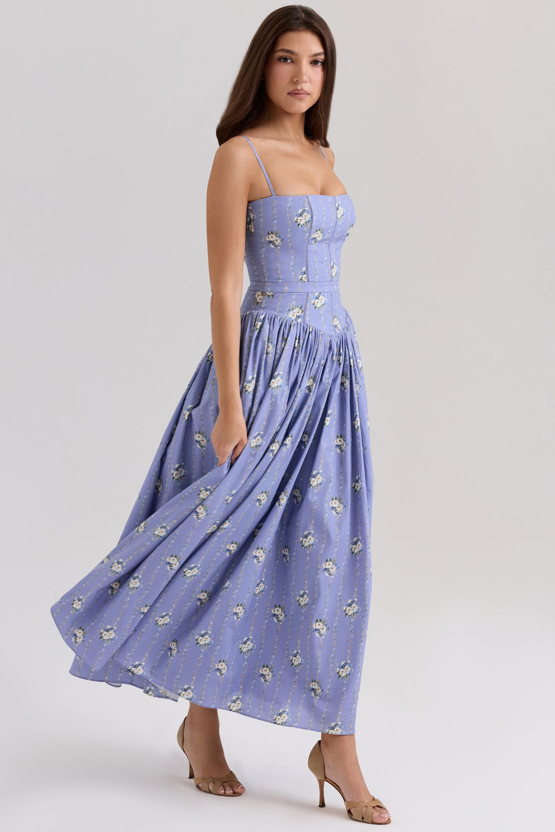 Celestielle Floral Corset Maxi Dress
