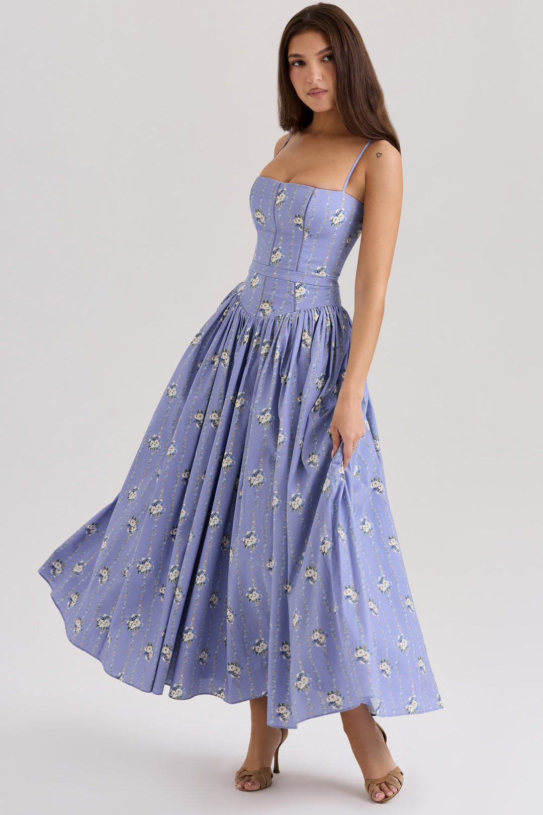 Celestielle Floral Corset Maxi Dress