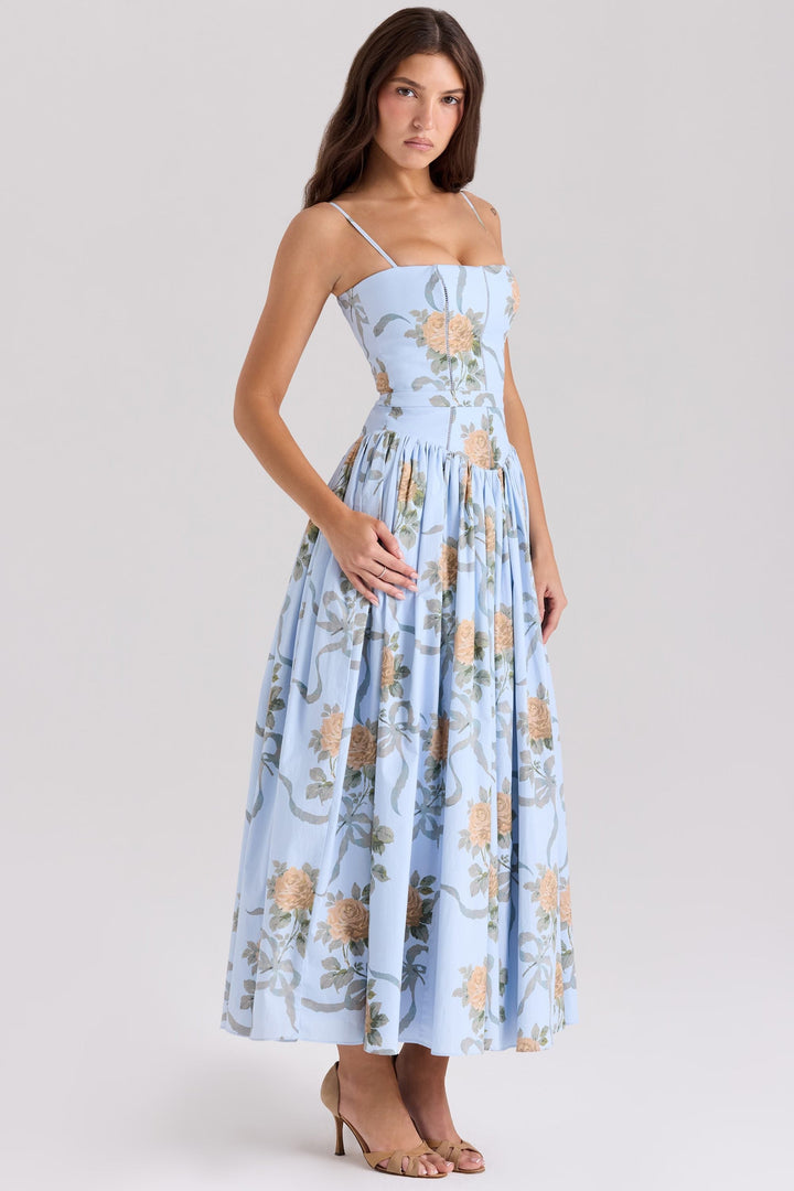 Celestielle Floral Corset Maxi Dress