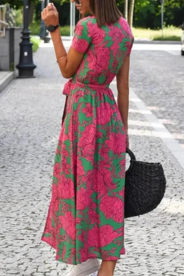 Nala Printed Wrap Maxi Dress