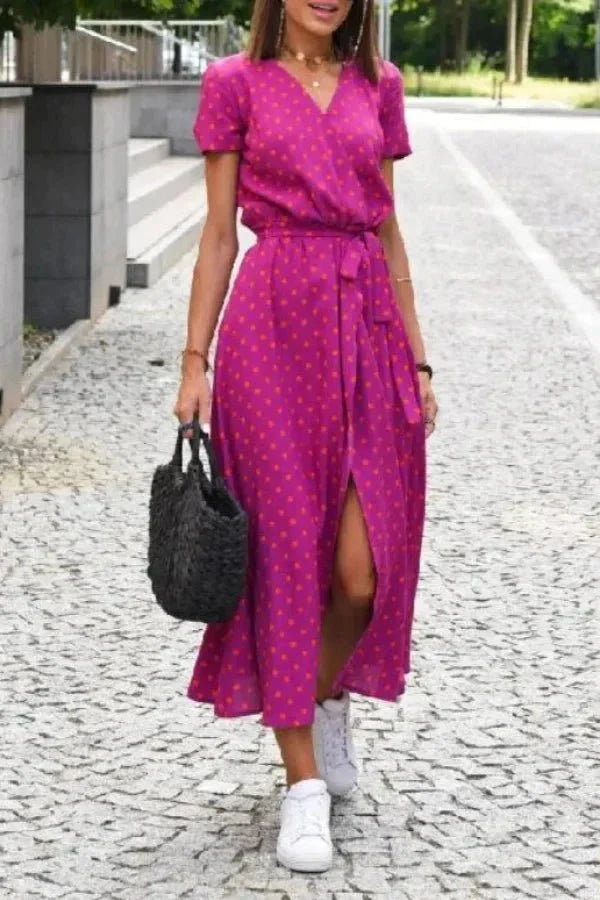 Nala Printed Wrap Maxi Dress