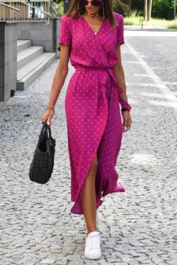 Nala Printed Wrap Maxi Dress