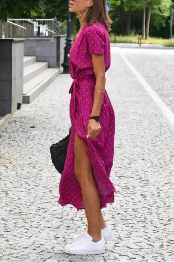 Nala Printed Wrap Maxi Dress