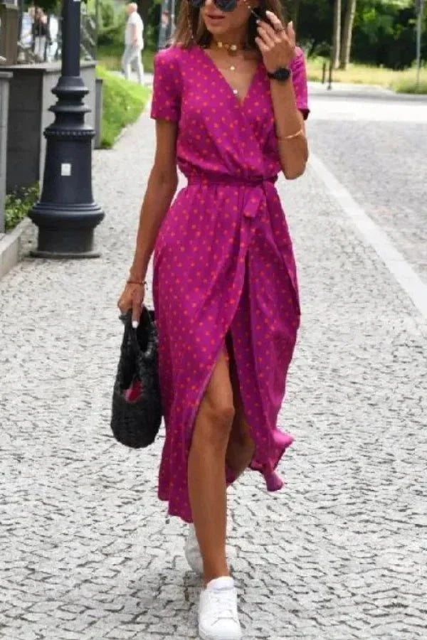 Nala Printed Wrap Maxi Dress